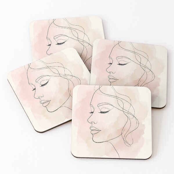 Item preview, Ethereal Silhouette: Minimalist Line Art Woman in Blush designed and sold by MakarenaCreate.