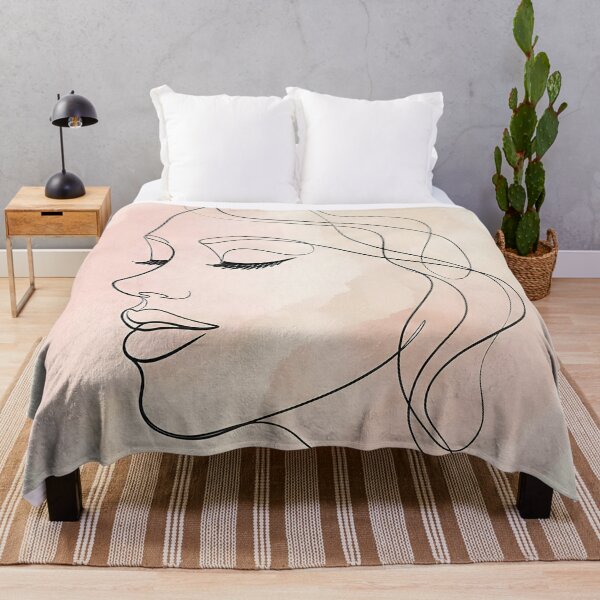 Item preview, Ethereal Silhouette: Minimalist Line Art Woman in Blush designed and sold by MakarenaCreate.