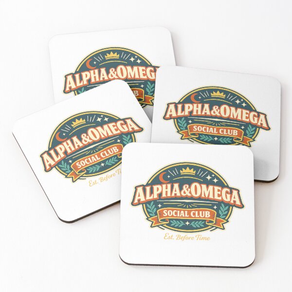 Item preview, Alpha and Omega Social Club Est Before Time Christian Faith Retro Design designed and sold by SoulThread Studio.