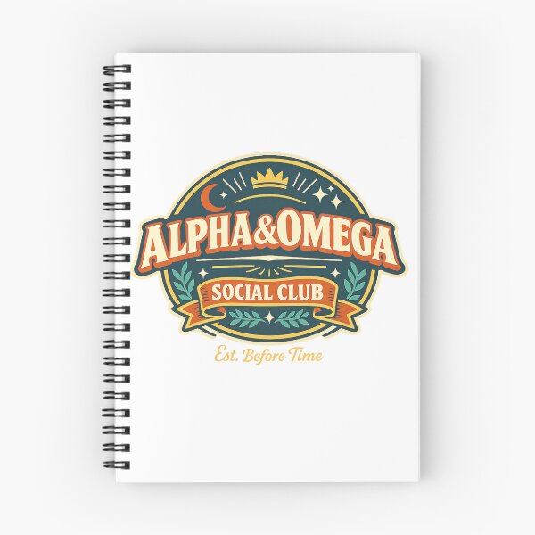 Item preview, Alpha and Omega Social Club Est Before Time Christian Faith Retro Design designed and sold by SoulThread Studio.