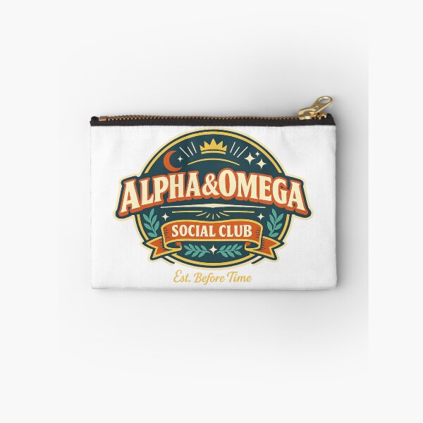 Item preview, Alpha and Omega Social Club Est Before Time Christian Faith Retro Design designed and sold by SoulThread Studio.