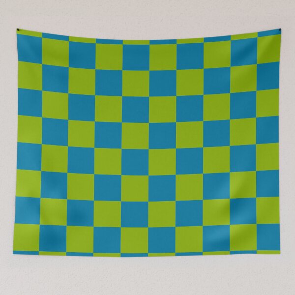 Item preview, Apple green & celadon blue checkered designed and sold by Mint + Midnight.