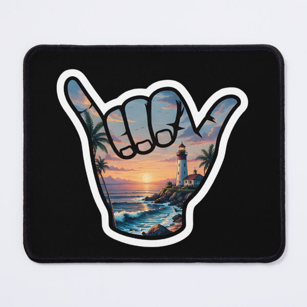 Item preview, Coastal Lighthouse Shaka Tropical Ocean Sunset Sticker designed and sold by FestivityFinds.