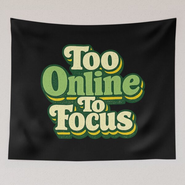 Item preview, Too Online To Focus Shirt Retro Productivity Humor Digital Detox T-Shirt designed and sold by PhylonBoxx.