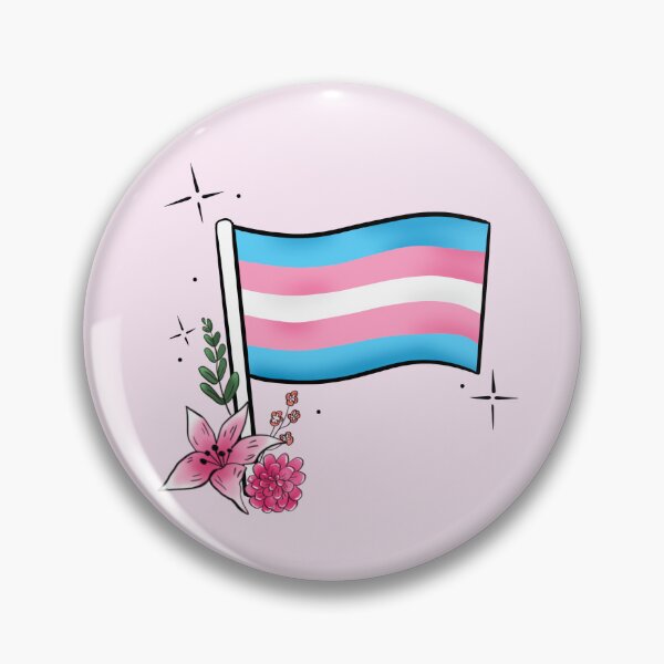 Item preview, Pride trans flag with flowers  designed and sold by RavenAMarie .