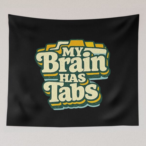 Item preview, My Brain Has Tabs Shirt Retro Productivity Humor Overthinking T-Shirt designed and sold by PhylonBoxx.