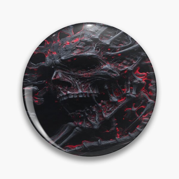Item preview, Gothic Biomechanical Skull Red Ember Dark Fantasy Art designed and sold by MakarenaCreate.