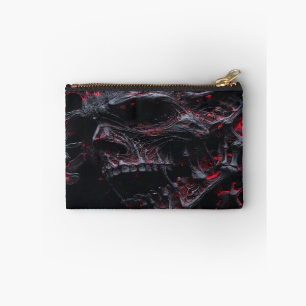 Item preview, Gothic Biomechanical Skull Red Ember Dark Fantasy Art designed and sold by MakarenaCreate.