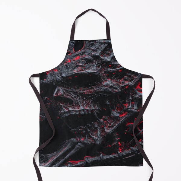 Item preview, Gothic Biomechanical Skull Red Ember Dark Fantasy Art designed and sold by MakarenaCreate.