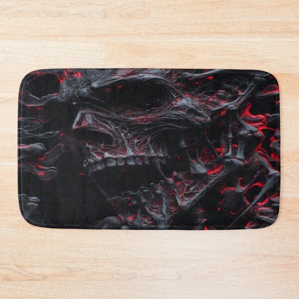 Item preview, Gothic Biomechanical Skull Red Ember Dark Fantasy Art designed and sold by MakarenaCreate.