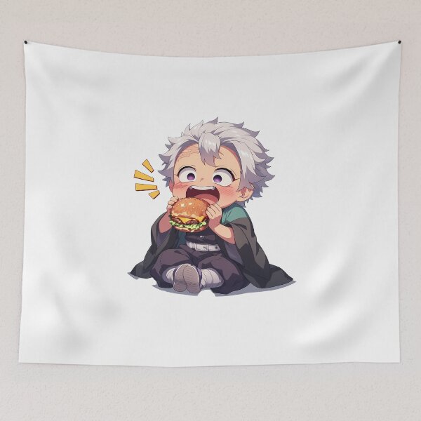 Item preview, Sanemi Shinazugawa Demon Slayer Chibi Burger Shock Snack Mood designed and sold by earlobejerk.