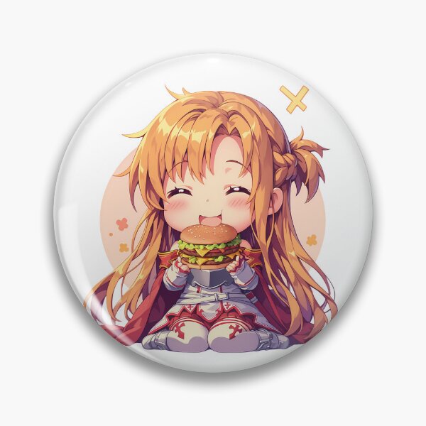 Item preview, Asuna Sword Art Online Chibi Burger Joy With Golden Hair Glow designed and sold by earlobejerk.