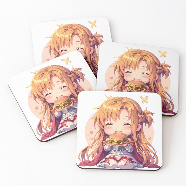 Item preview, Asuna Sword Art Online Chibi Burger Joy With Golden Hair Glow designed and sold by earlobejerk.