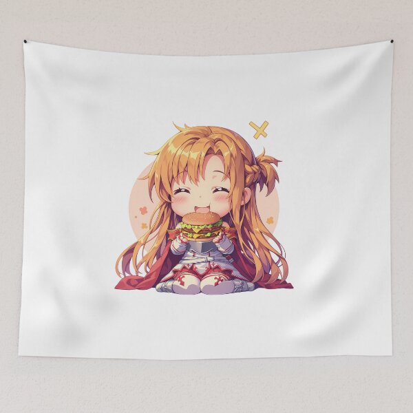 Item preview, Asuna Sword Art Online Chibi Burger Joy With Golden Hair Glow designed and sold by earlobejerk.