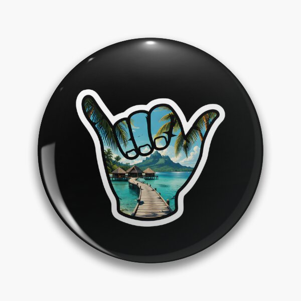 Item preview, Tropical Overwater Bungalow Shaka Island Paradise Sticker designed and sold by FestivityFinds.