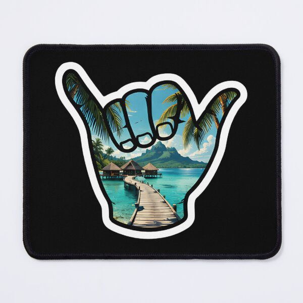 Item preview, Tropical Overwater Bungalow Shaka Island Paradise Sticker designed and sold by FestivityFinds.