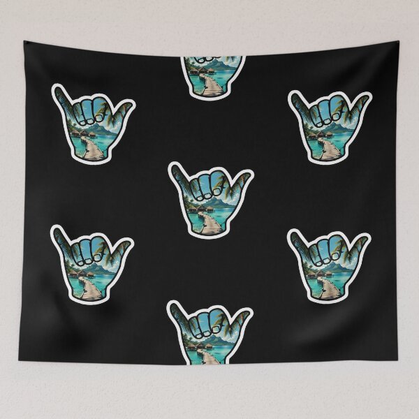 Item preview, Tropical Overwater Bungalow Shaka Island Paradise Sticker designed and sold by FestivityFinds.