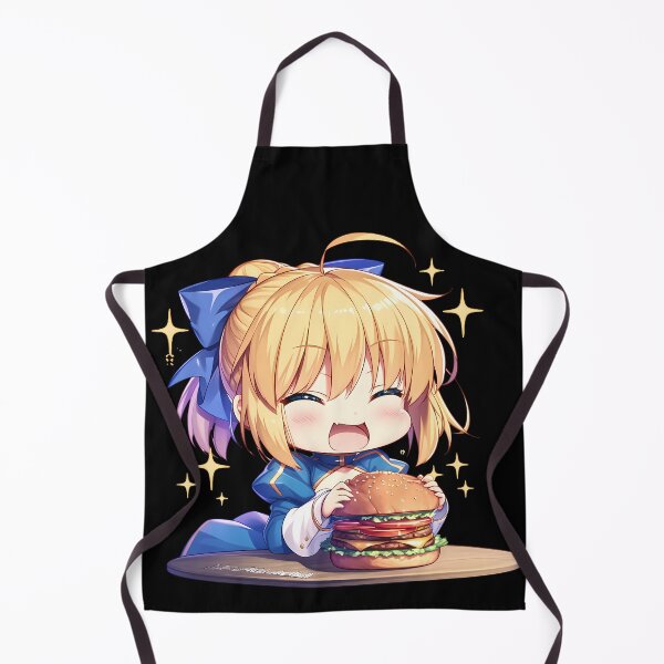 Item preview, Saber Fate Stay Night Anime Girl Kawaii Chibi Burger Golden Sparkle designed and sold by earlobejerk.