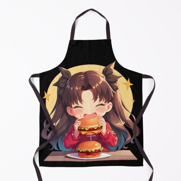 Item preview, Rin Tohsaka Fate Stay Night Anime Girl Kawaii Chibi Burger Twin Tail Magic designed and sold by earlobejerk.