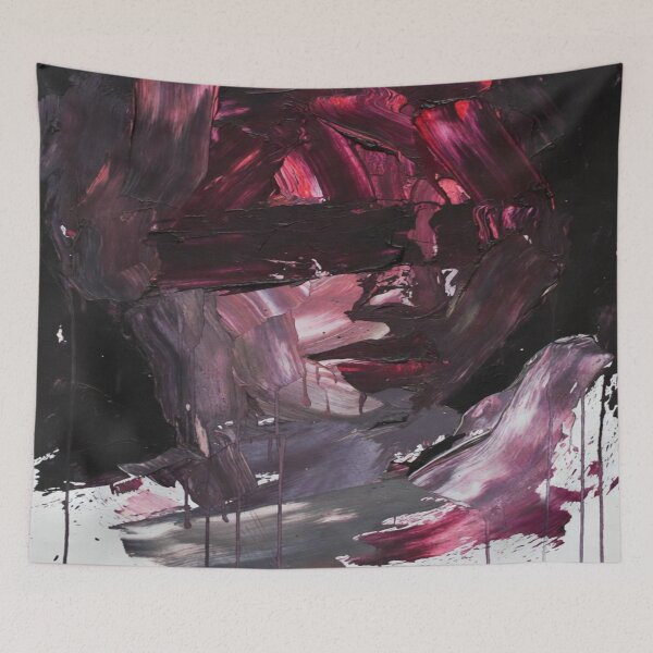 Item preview, Obscured Reality Dark Moody Impasto Abstract Portrait Art designed and sold by MakarenaCreate.