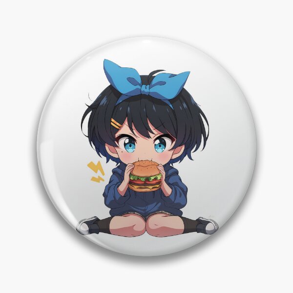 Item preview, Ruka Sarashina Rent A Girlfriend Chibi Kawaii Burger Anime Girl Bright Charm designed and sold by earlobejerk.