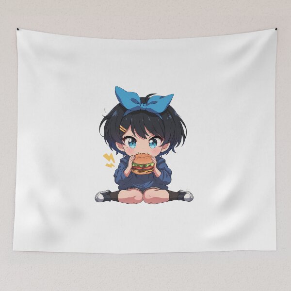 Item preview, Ruka Sarashina Rent A Girlfriend Chibi Kawaii Burger Anime Girl Bright Charm designed and sold by earlobejerk.