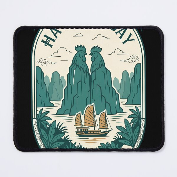 Item preview, Ha Long Bay Rooster Rocks Travel Badge designed and sold by CuteArtKawaii.