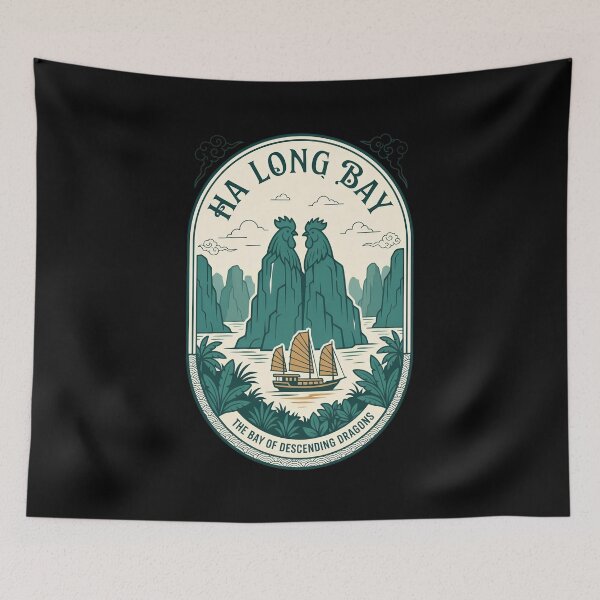 Item preview, Ha Long Bay Rooster Rocks Travel Badge designed and sold by CuteArtKawaii.