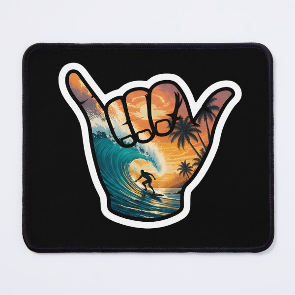 Item preview, Surfing Shaka Tropical Wave Sunset Beach Surfer Sticker designed and sold by FestivityFinds.