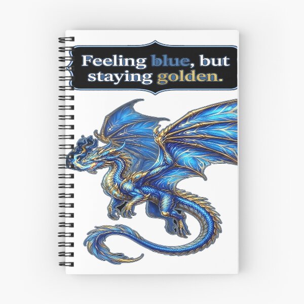 Item preview, Feeling Blue, Remaining Golden – Blue & Gold Dragon designed and sold by bluesirian22.