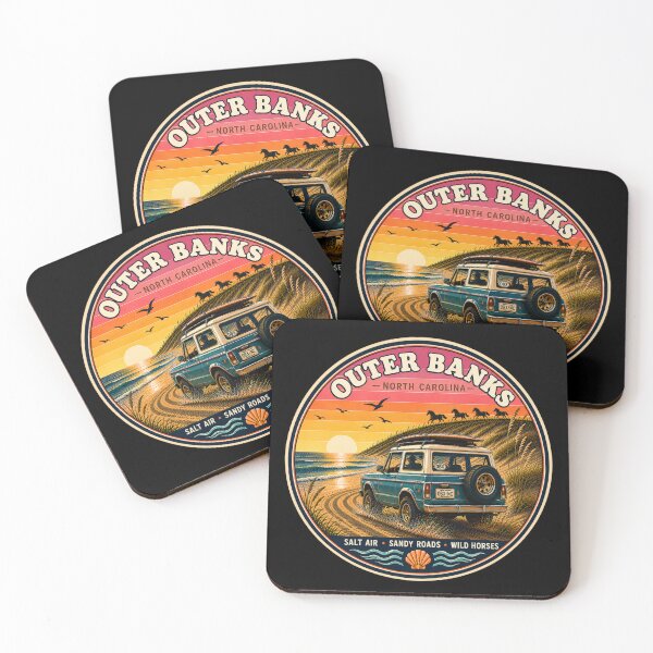 Item preview, Outer Banks Bronco 4x4 Retro Sunset Badge designed and sold by Swanny's Custom T-shirt and Gift Designs.