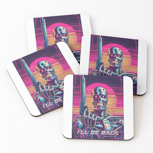 Item preview, Neon Retrowave Skeleton Gunner Design designed and sold by TokyoAyashi.