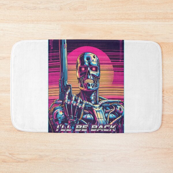 Item preview, Neon Retrowave Skeleton Gunner Design designed and sold by TokyoAyashi.