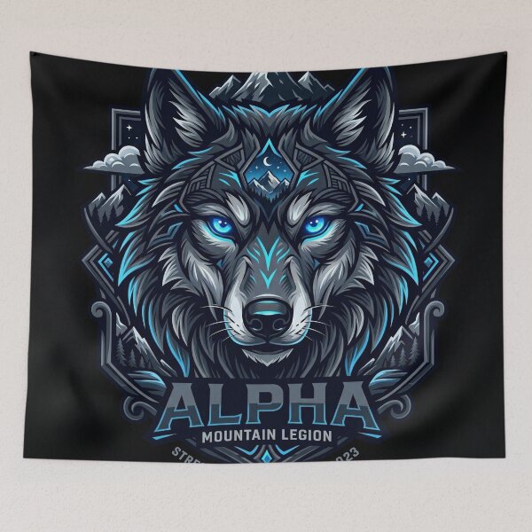 Item preview, Alpha Wolf Mountain Crest designed and sold by BigBoyFunky.