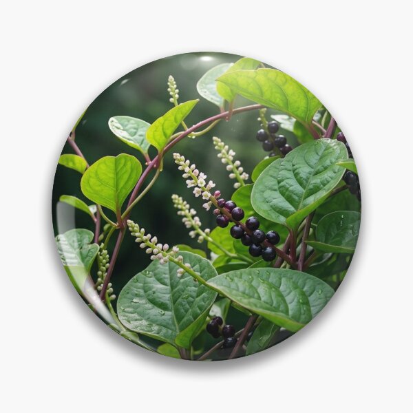 Item preview, Vibrant Malabar Spinach: Lush Greens & Midnight Berries designed and sold by Mindful Heritage.
