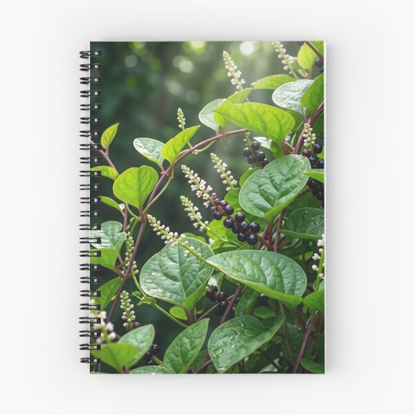 Item preview, Vibrant Malabar Spinach: Lush Greens & Midnight Berries designed and sold by Mindful Heritage.