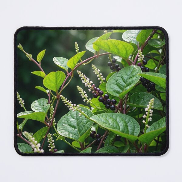 Item preview, Vibrant Malabar Spinach: Lush Greens & Midnight Berries designed and sold by Mindful Heritage.