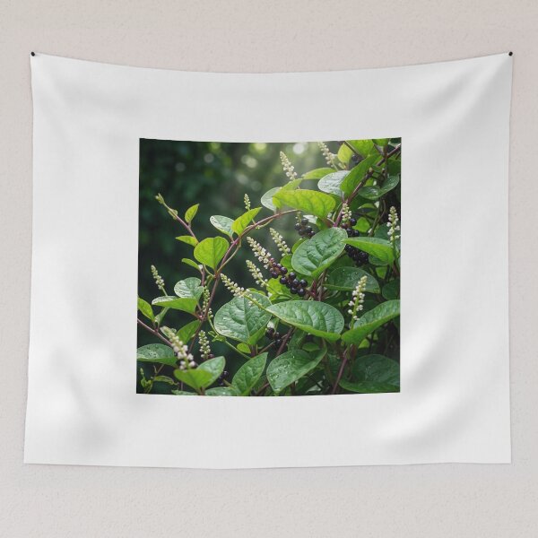 Item preview, Vibrant Malabar Spinach: Lush Greens & Midnight Berries designed and sold by Mindful Heritage.