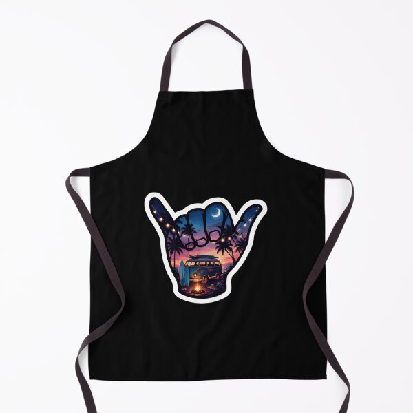 Item preview, Surf Van Shaka Tropical Beach Campfire Night Sticker designed and sold by FestivityFinds.