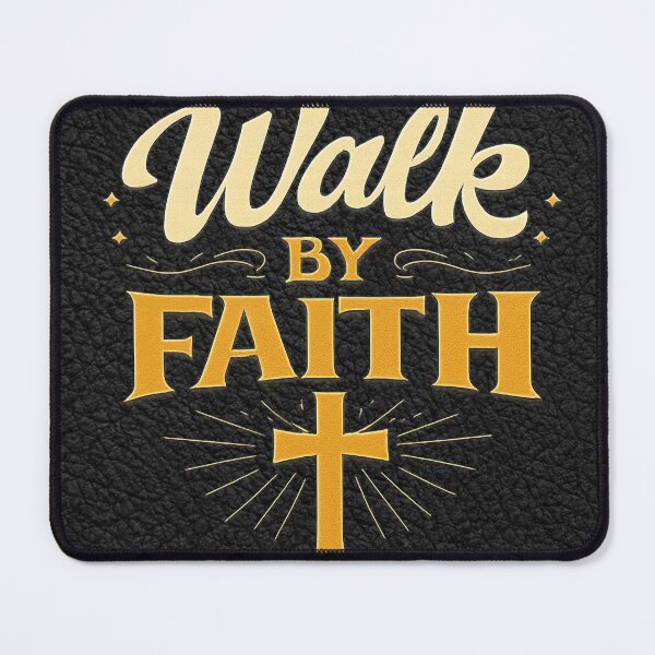 Item preview, Walk by Faith – Black Leather Christian Cross Design designed and sold by NaphDesigns.