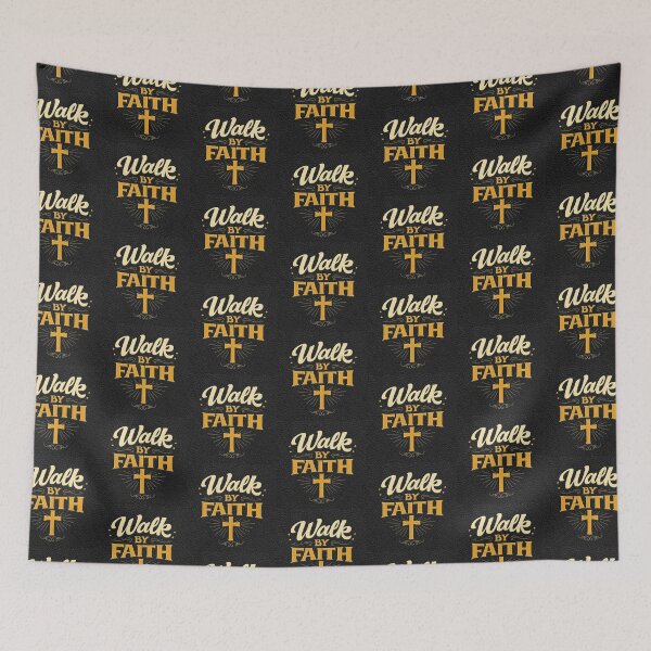 Item preview, Walk by Faith – Black Leather Christian Cross Design designed and sold by NaphDesigns.