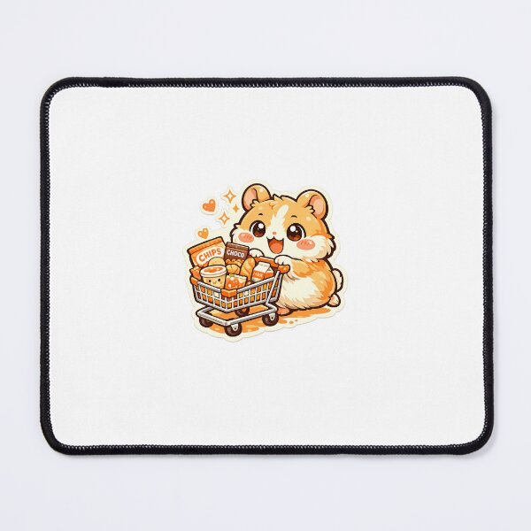 Item preview, Shopping Hamster Sticker Kawaii Animal Aesthetic for Cute Collectors & Food Lovers designed and sold by CutePrintCorner.