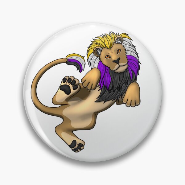 Item preview, Pride Lion: Enby designed and sold by StaticKlingShop.
