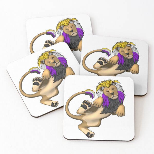 Item preview, Pride Lion: Enby designed and sold by StaticKlingShop.