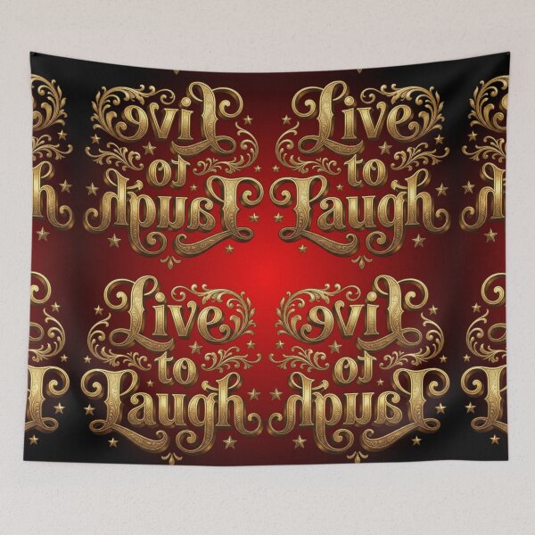 Item preview, Live to Laugh Golden Crimson Elegance Pattern designed and sold by Shy Fractal Designs.