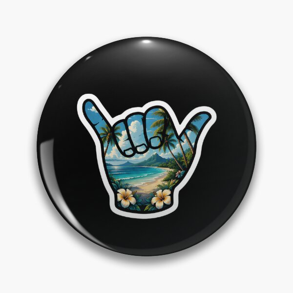 Item preview, Tropical Shaka Hawaiian Beach Paradise Ocean View Sticker designed and sold by FestivityFinds.