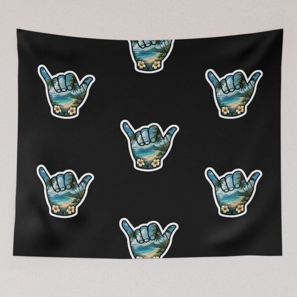 Item preview, Tropical Shaka Hawaiian Beach Paradise Ocean View Sticker designed and sold by FestivityFinds.