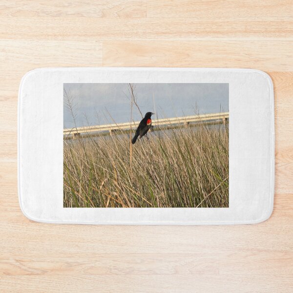 Item preview, Red-Winged Blackbird Perched in Natural Wetland Habitat. designed and sold by Pearls1.