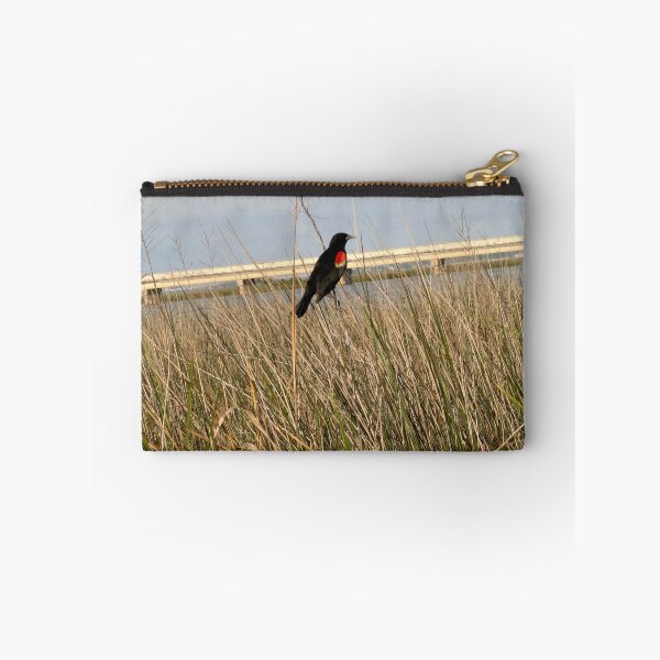 Item preview, Red-Winged Blackbird Perched in Natural Wetland Habitat. designed and sold by Pearls1.