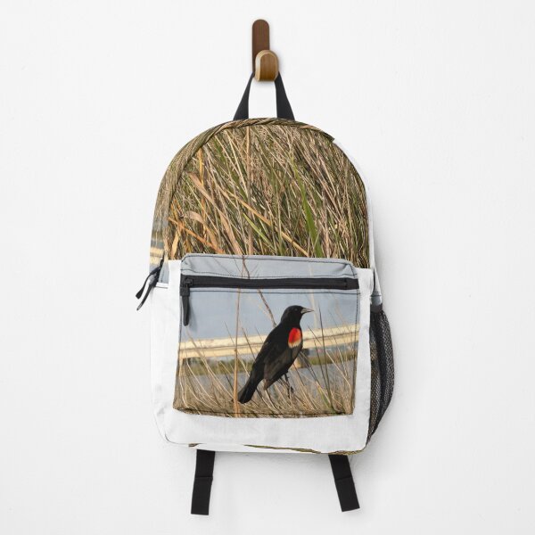 Item preview, Red-Winged Blackbird Perched in Natural Wetland Habitat. designed and sold by Pearls1.